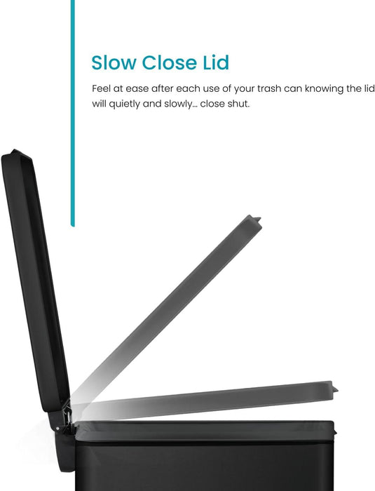 4.4 Gallon Slim Trash Can - 16.7 Liter