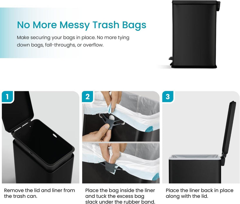 4.4 Gallon Slim Trash Can - 16.7 Liter