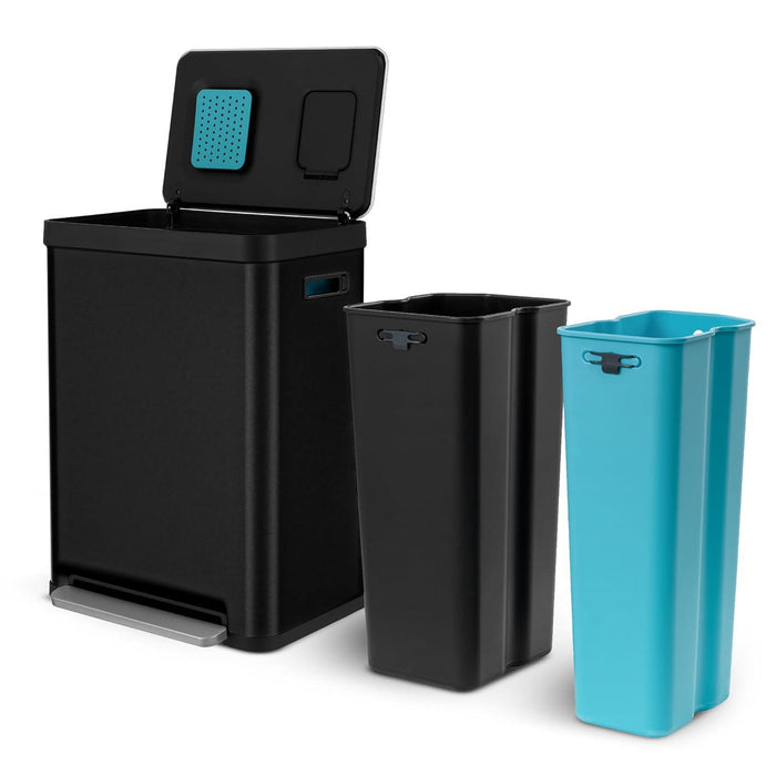 18.5 Gallon Dual Compartment Trash Can with CleanAura - 70 Liters Total