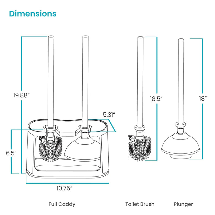 Toilet Brush and Plunger Cleaning Set