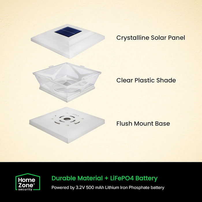 LED Adjustable Crown Style Solar Powered Post Cap Light - 4-Pack