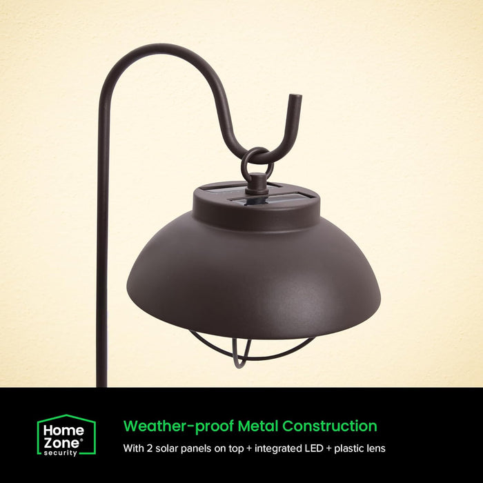 Farmhouse Style Solar Powered Metal Garden Hanging Lantern - 2-Pack