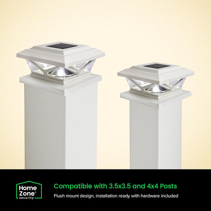 LED Adjustable Crown Style Solar Powered Post Cap Light - 4-Pack
