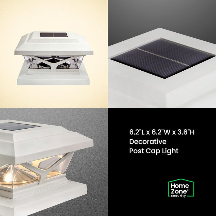 LED Adjustable Crown Style Solar Powered Post Cap Light - 4-Pack