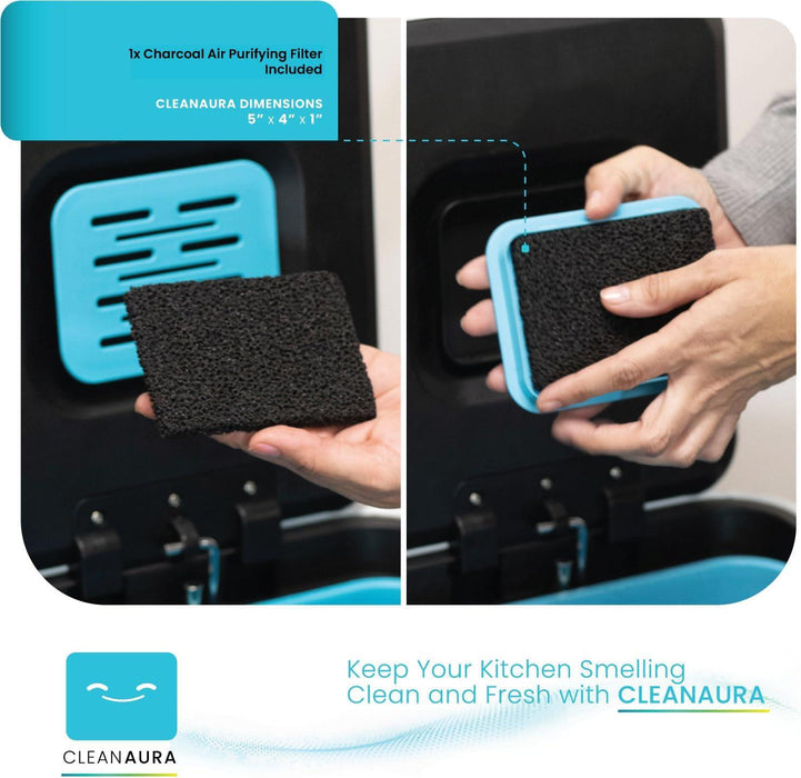 16 Gallon Dual Compartment Trash Can with CleanAura - 60 Liters Total