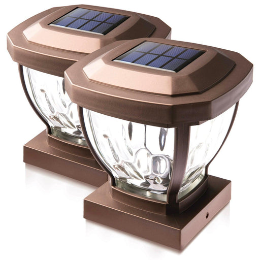 Solar Post Cap Light: Warm LED 2-Pack - Home Zone Living