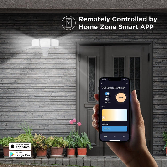 Smart SMD LED Outdoor Flood Light, 3500LM, 3000-5000K Adjustable Color Temperature - Home Zone Living