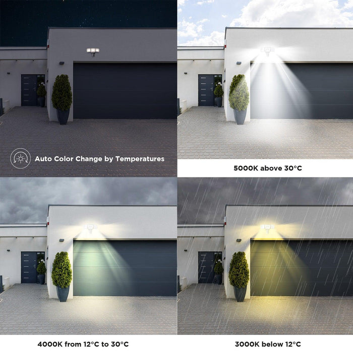 Smart SMD LED Outdoor Flood Light, 3500LM, 3000-5000K Adjustable Color Temperature - Home Zone Living