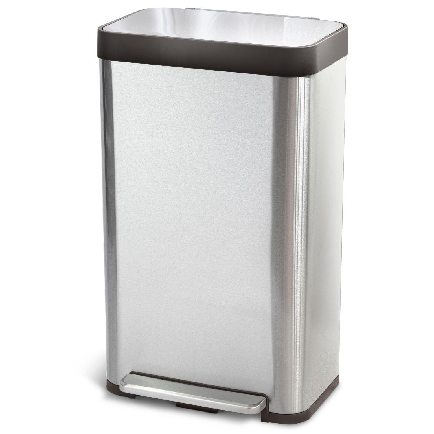 pedal trash can Stainless Steel Kitchen Trash Can Home Zone Living Color: Glacier
