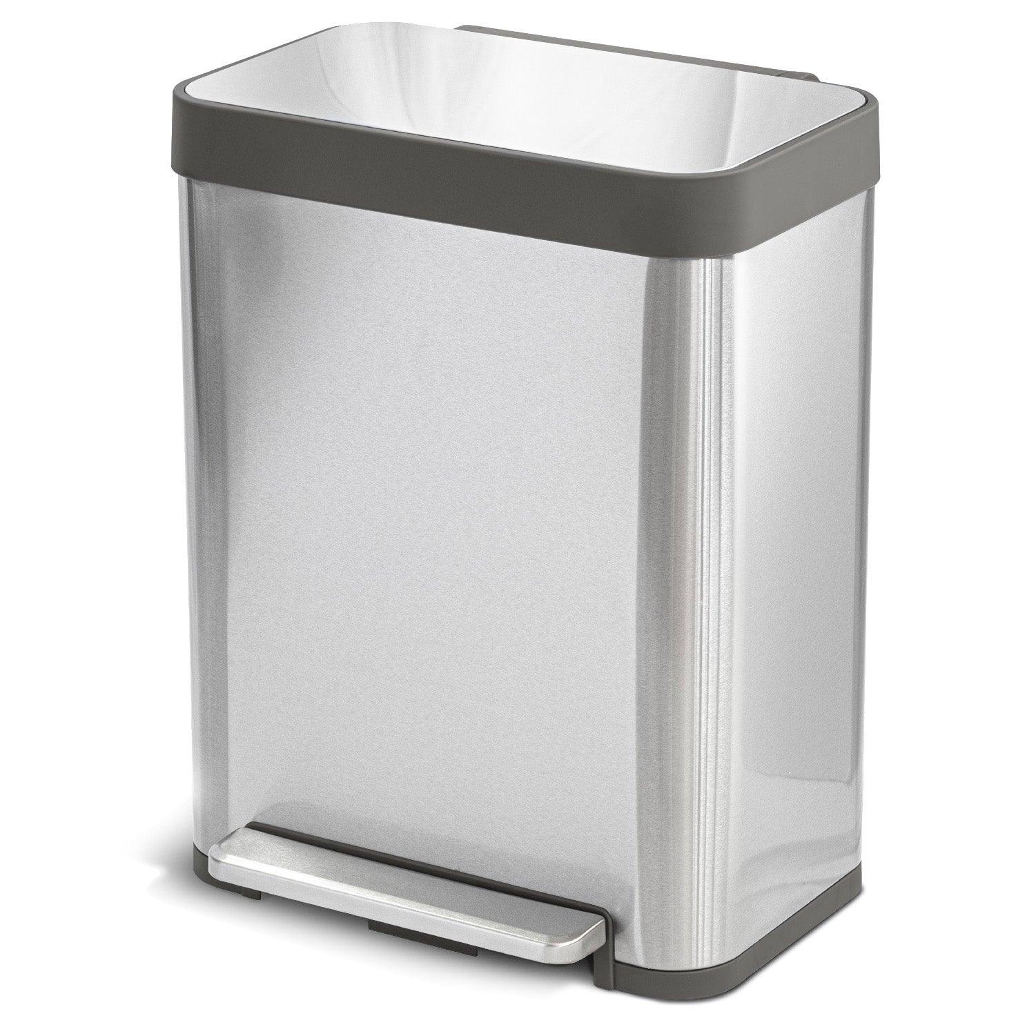 trash can with pedal Stainless Steel Kitchen Trash Can Home Zone Living Color: Matte Black