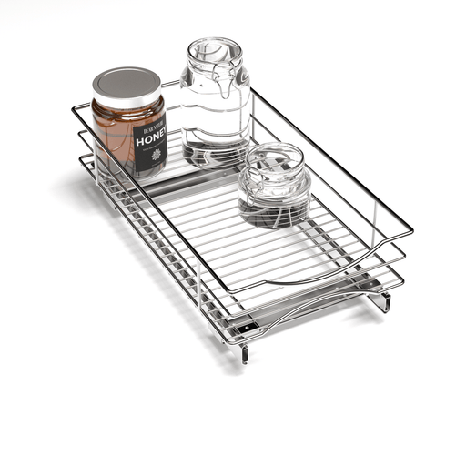 Kitchen Cabinet Pull-Out Basket Organizer - 11" W x 21" D - Home Zone Living