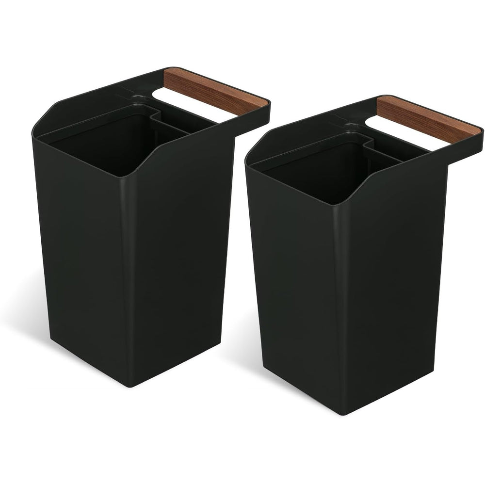 Virtuoso Collection - 2 Gallon Small Square Open Top Trash Can with Handle - Serene Green, 2-Pack - Home Zone Living