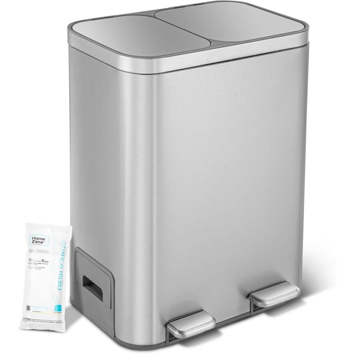 13 Gallon Dual Compartment Step Trash Can