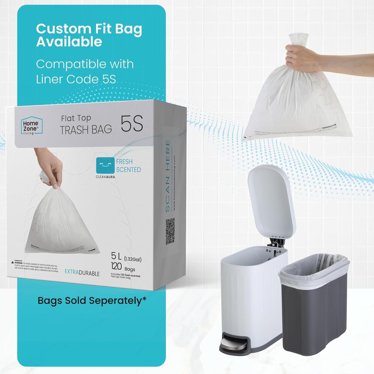 1.3 Gallon Small Trash Can – Stainless Steel