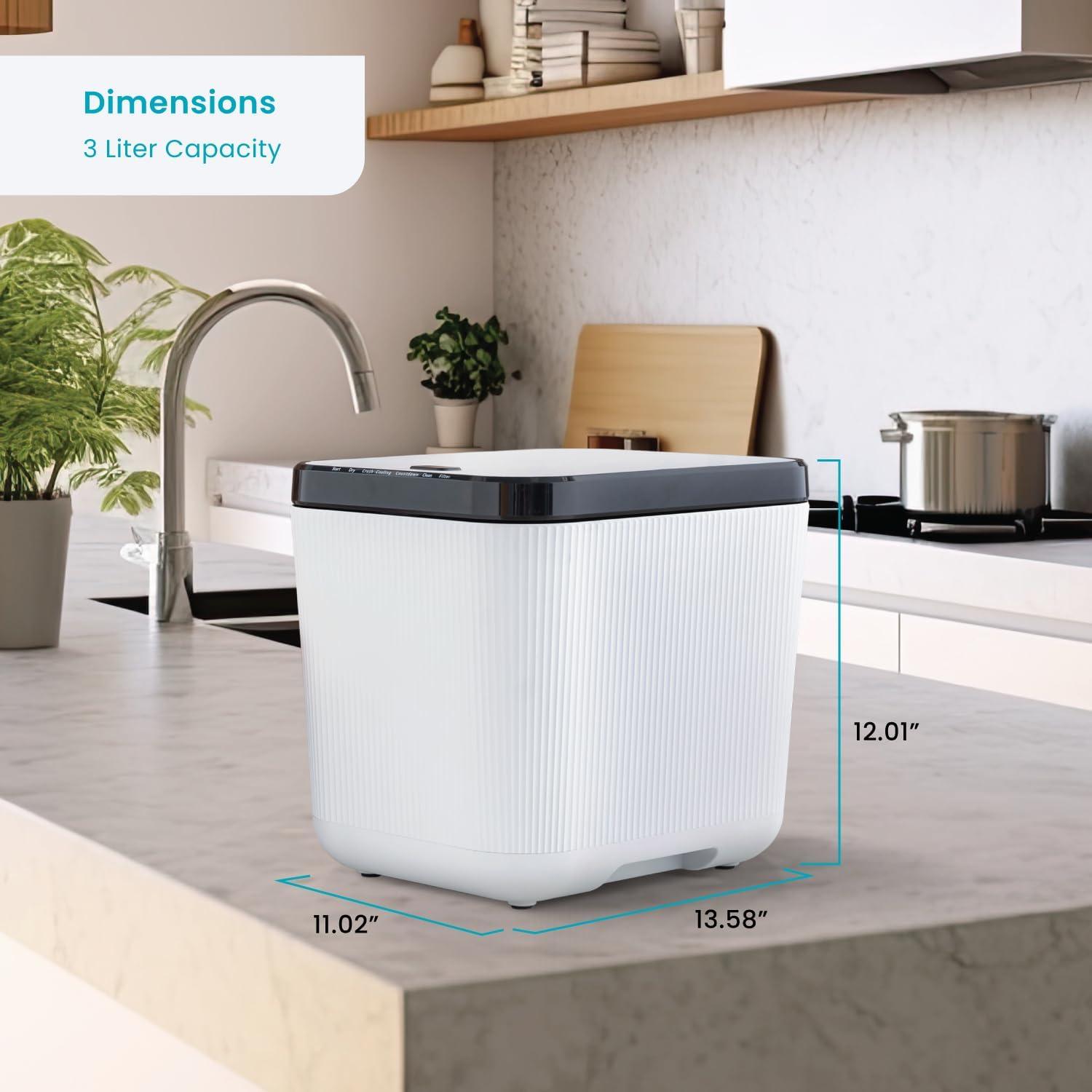 Electric Composter for Kitchen with Auto-Cleaning Cycle, Large Capacity 3 Liters Size