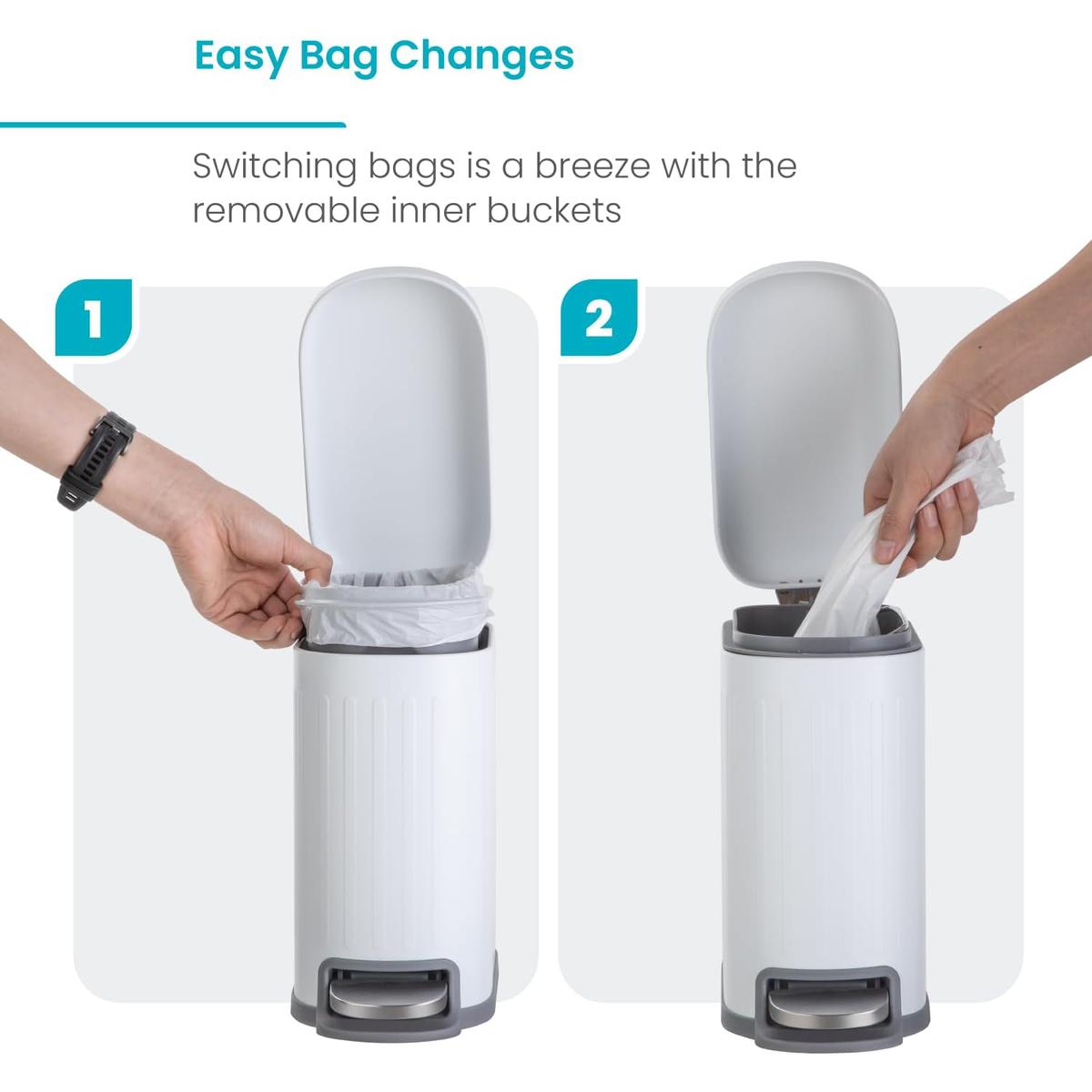 1.3 Gallon Small Trash Can – Stainless Steel