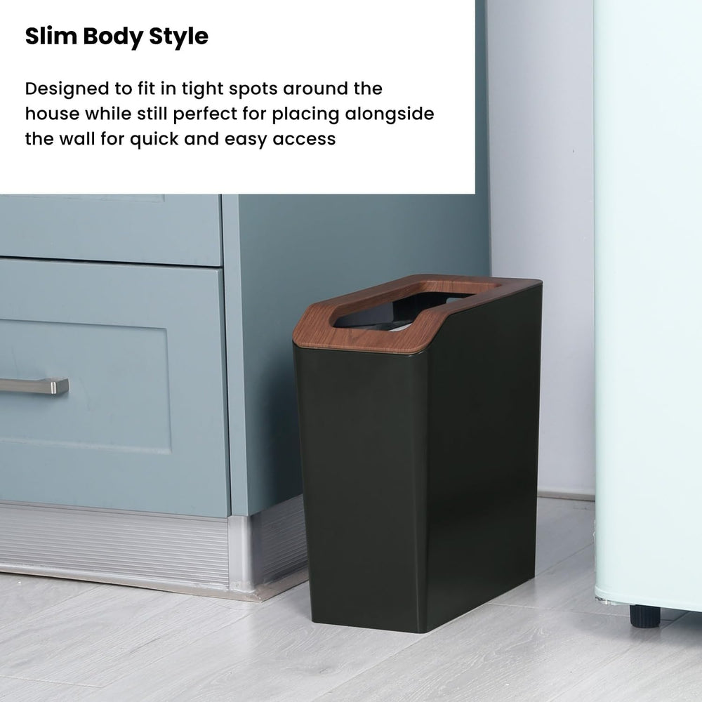 Virtuoso Collection - 2.1 Gallon Slim Open Top Trash Can - Serene Green, 2-Pack - Home Zone Living