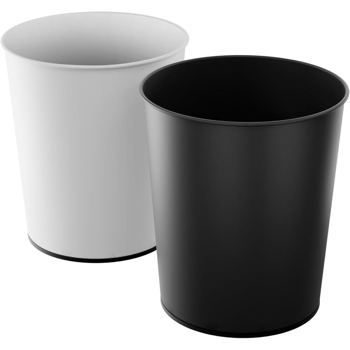 1.5 Gallon Round Open Top Stainless Steel Wastebasket - 2PK