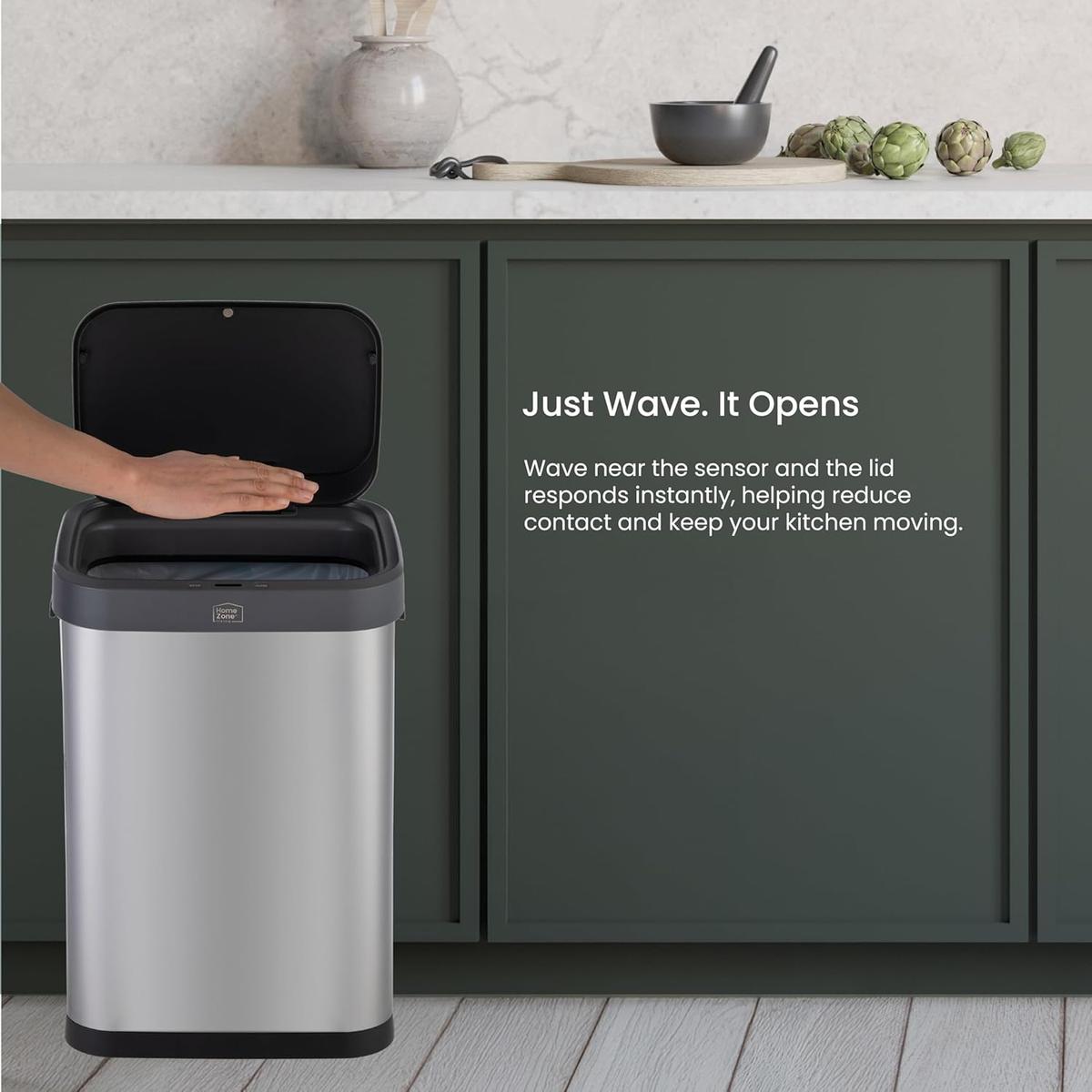 Motion Sensor Kitchen Trash Can with Touch Control Lid