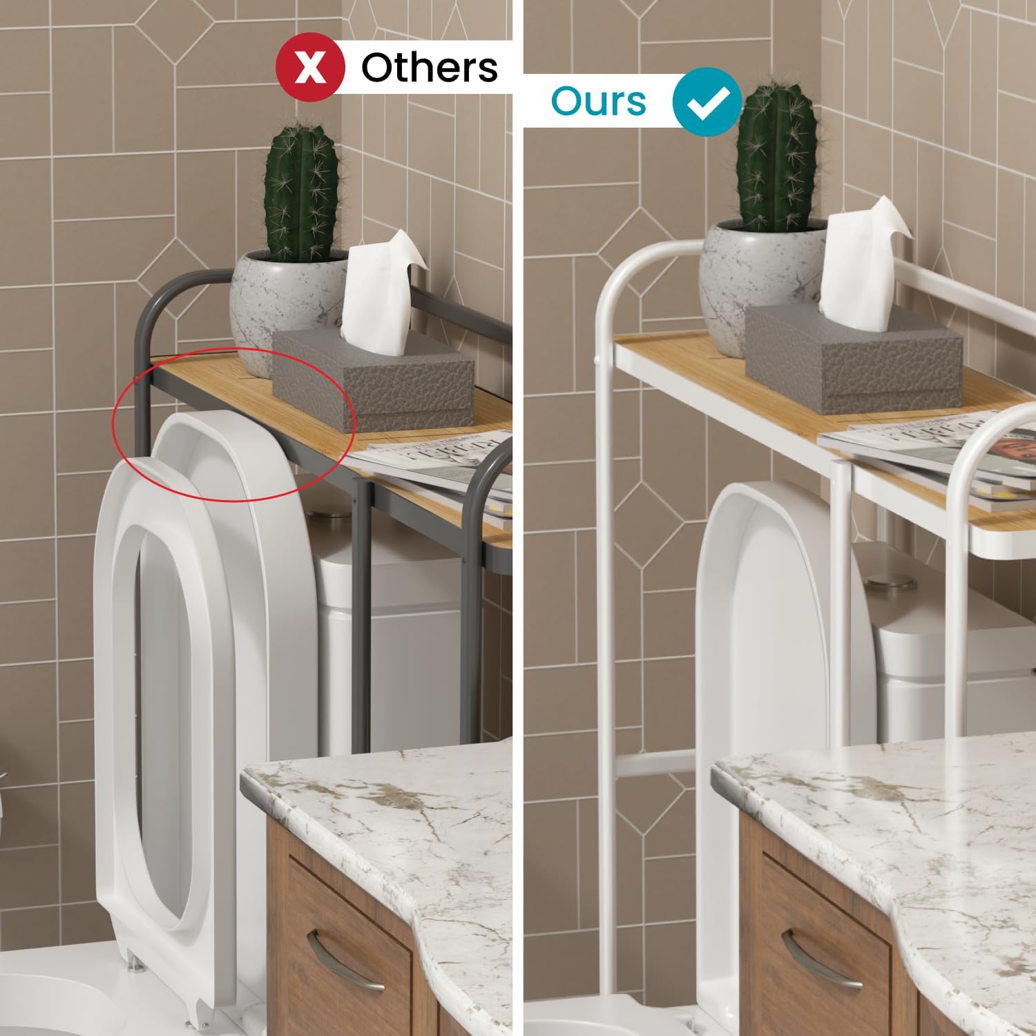 3 Tiers Over The Toilet Storage Racks and Shelving