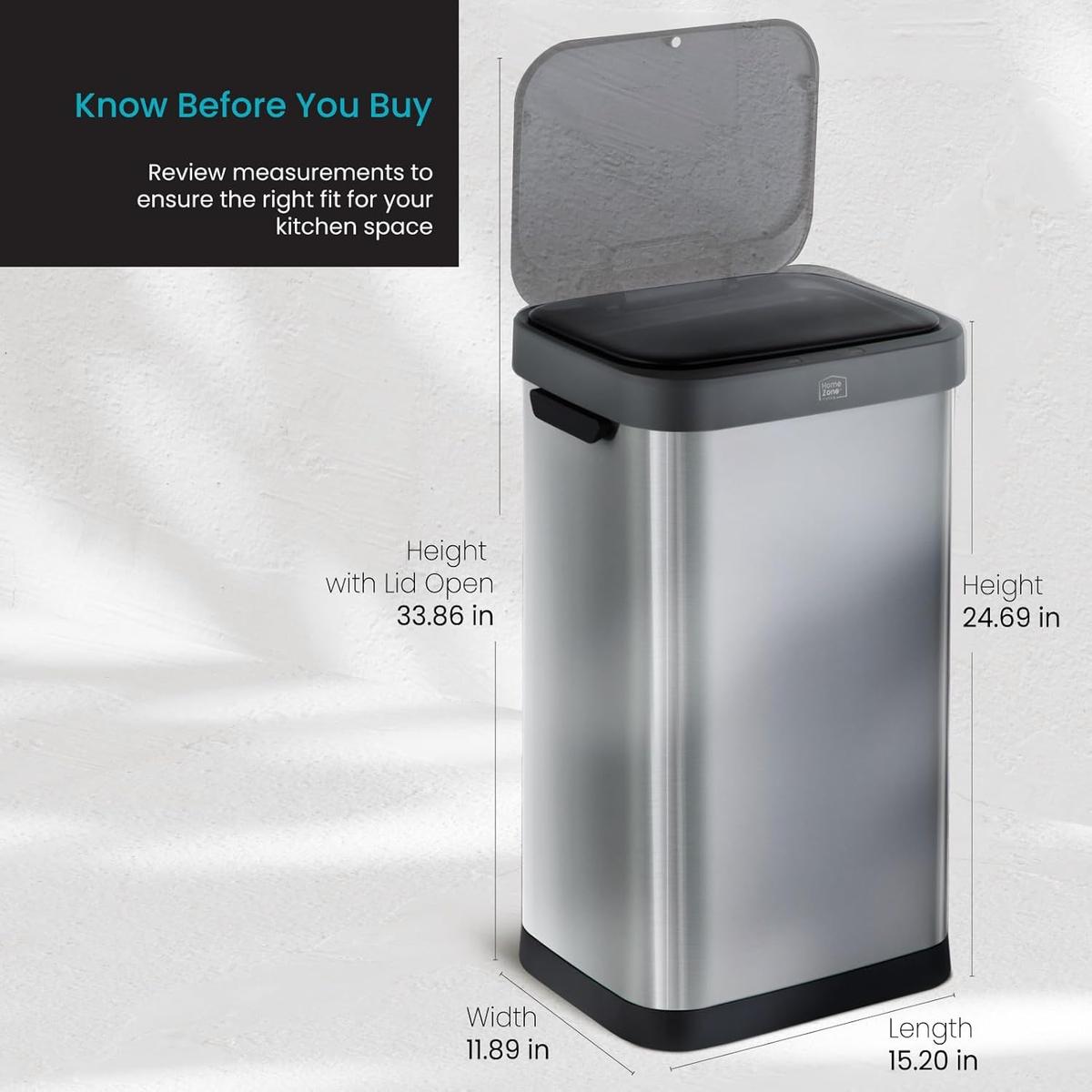 Motion Sensor Kitchen Trash Can with Touch Control Lid