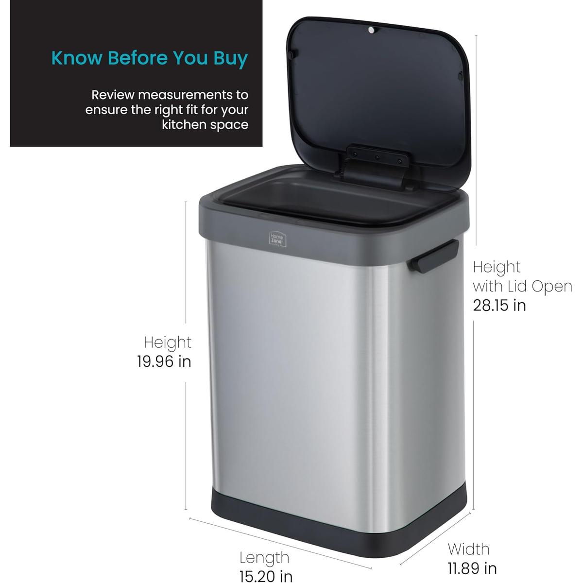Motion Sensor Kitchen Trash Can with Touch Control Lid