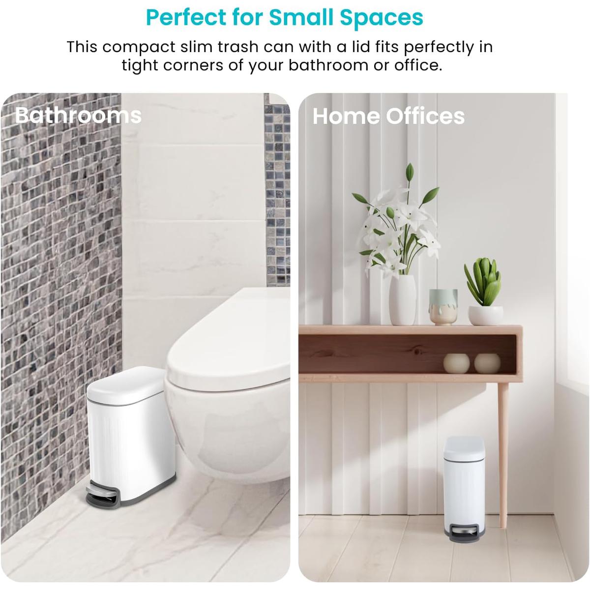 1.3 Gallon Small Trash Can – Stainless Steel