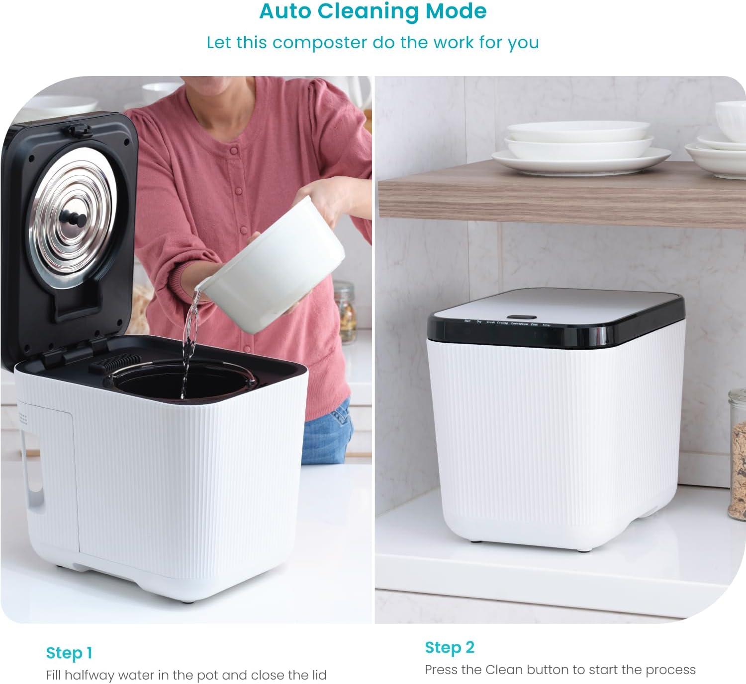 Electric Composter for Kitchen with Auto-Cleaning Cycle, Large Capacity 3 Liters Size