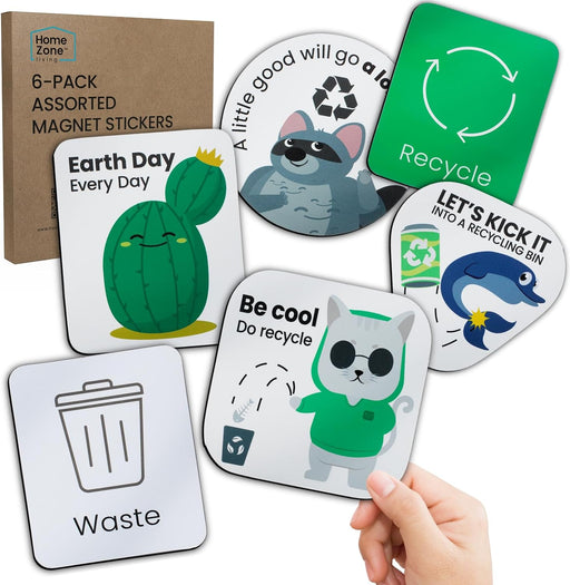 Kitchen Trash and Recycling Combo Assorted Magnets Set - Home Zone Living