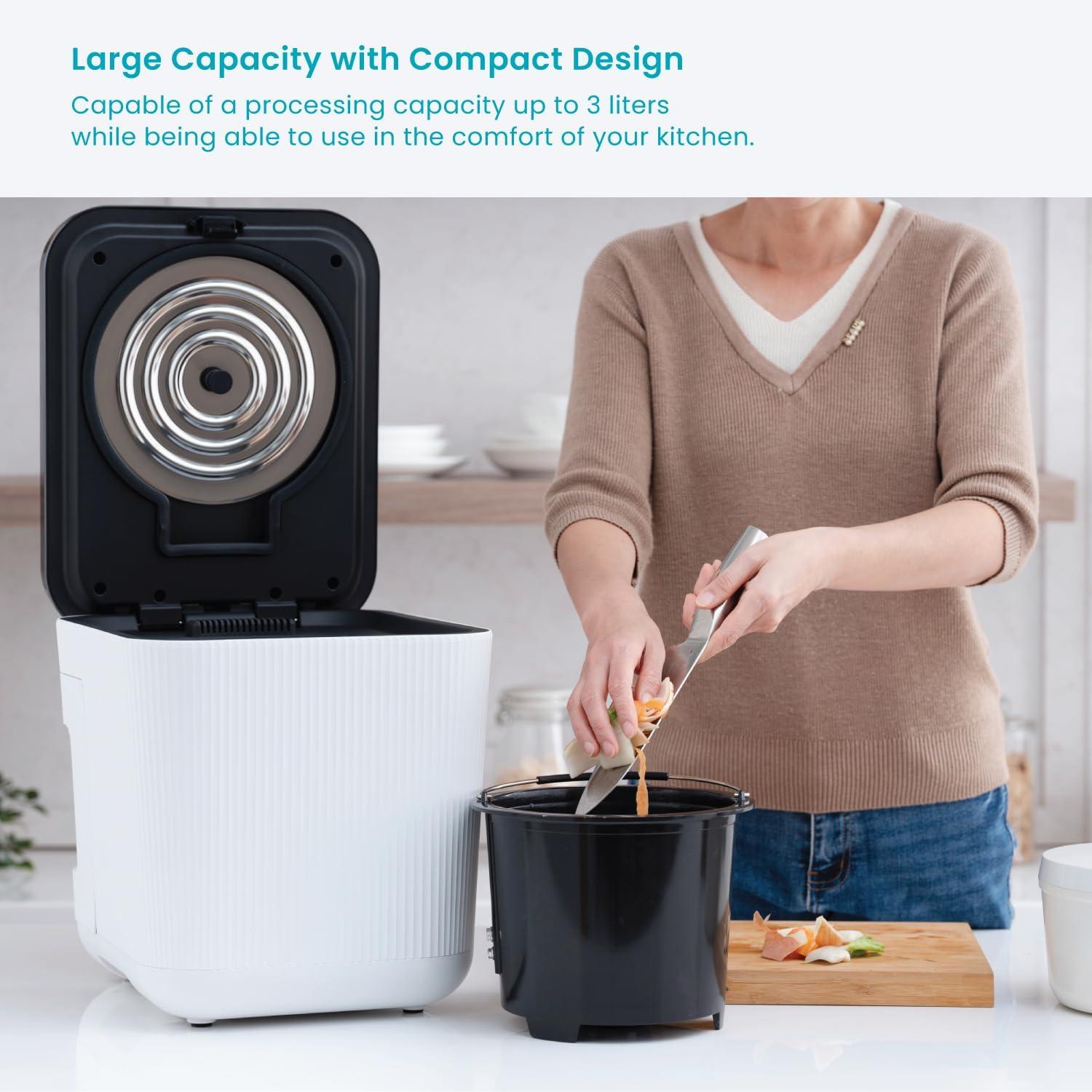 Electric Composter for Kitchen with Auto-Cleaning Cycle, Large Capacity 3 Liters Size