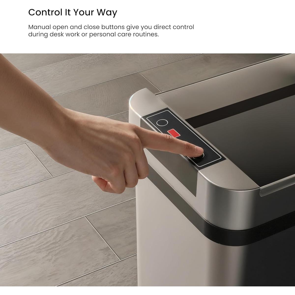 2 Gallon Small and Slim Motion Sensor Trash Can with Touch Control Lid