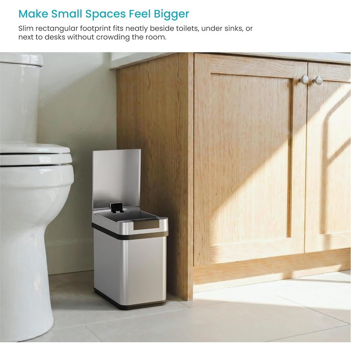 2 Gallon Small and Slim Motion Sensor Trash Can with Touch Control Lid