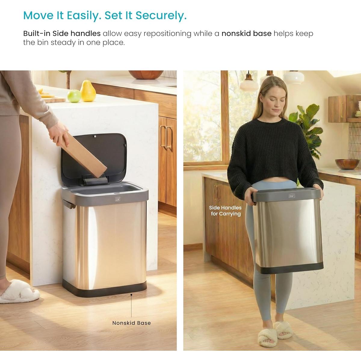 Motion Sensor Kitchen Trash Can with Touch Control Lid