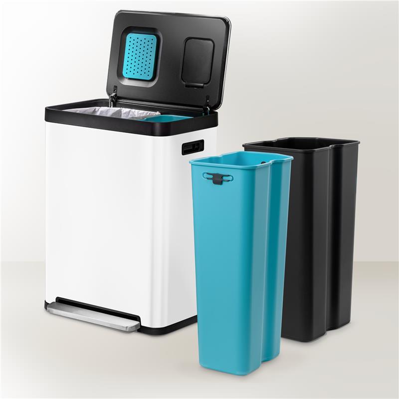 18.5 Gallon Dual Compartment Trash Can with CleanAura - 70 Liters Total