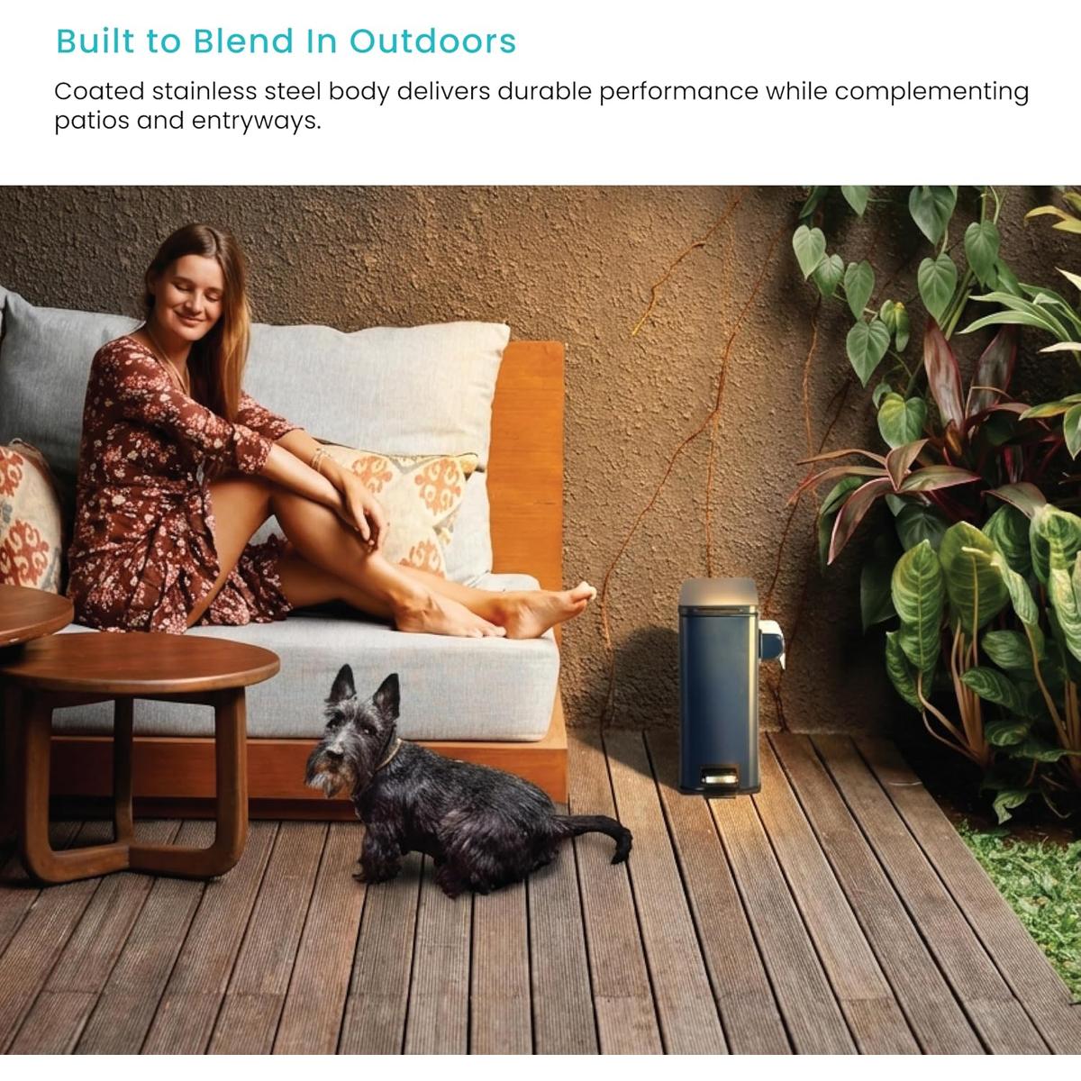 3 Gallon Slim Rectangular Dog Waste Trash Can with Bag Holder