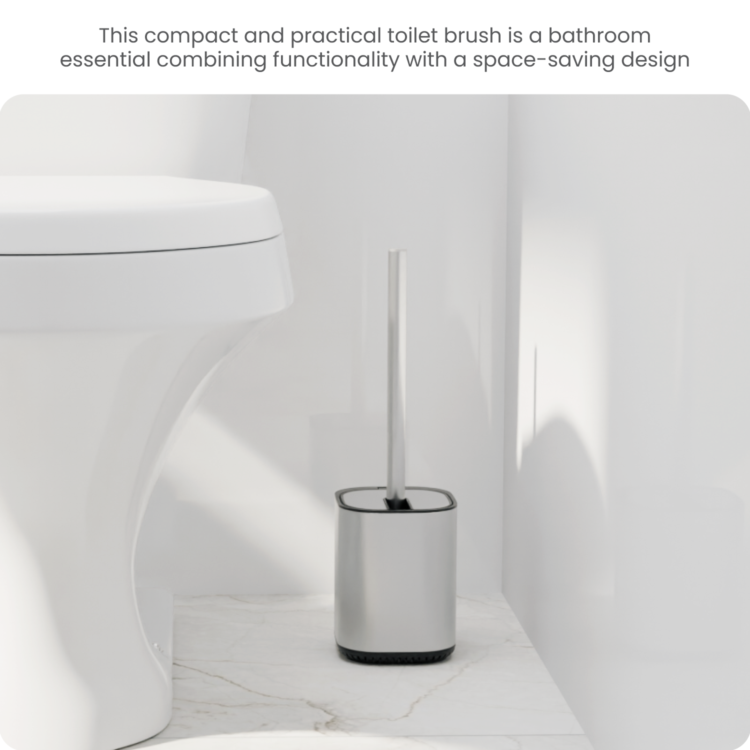 Toilet Brush with Automatic Lid and Stainless Steel Handle