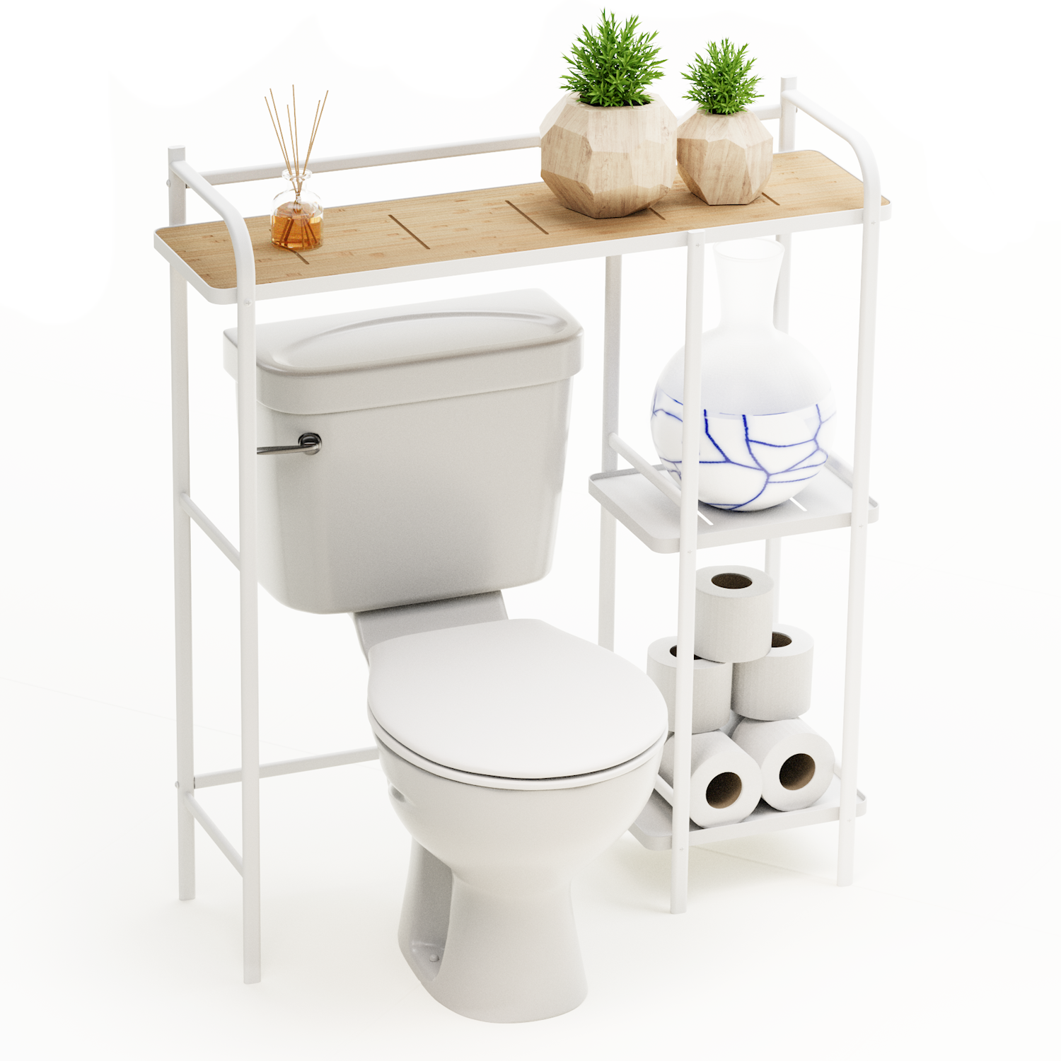 3 Tiers Over The Toilet Storage Racks and Shelving