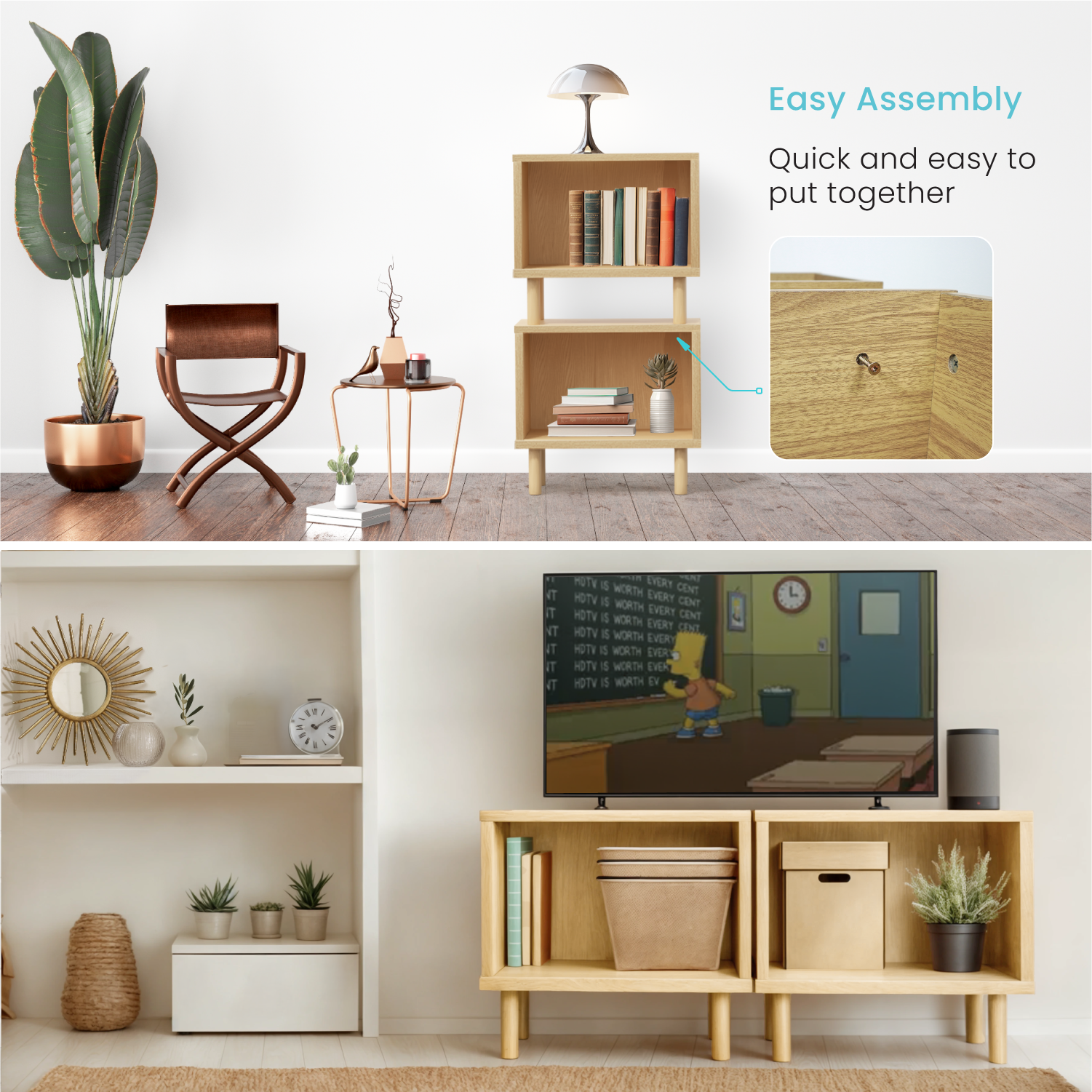 Stackable Storage Cube End Table – Open Design