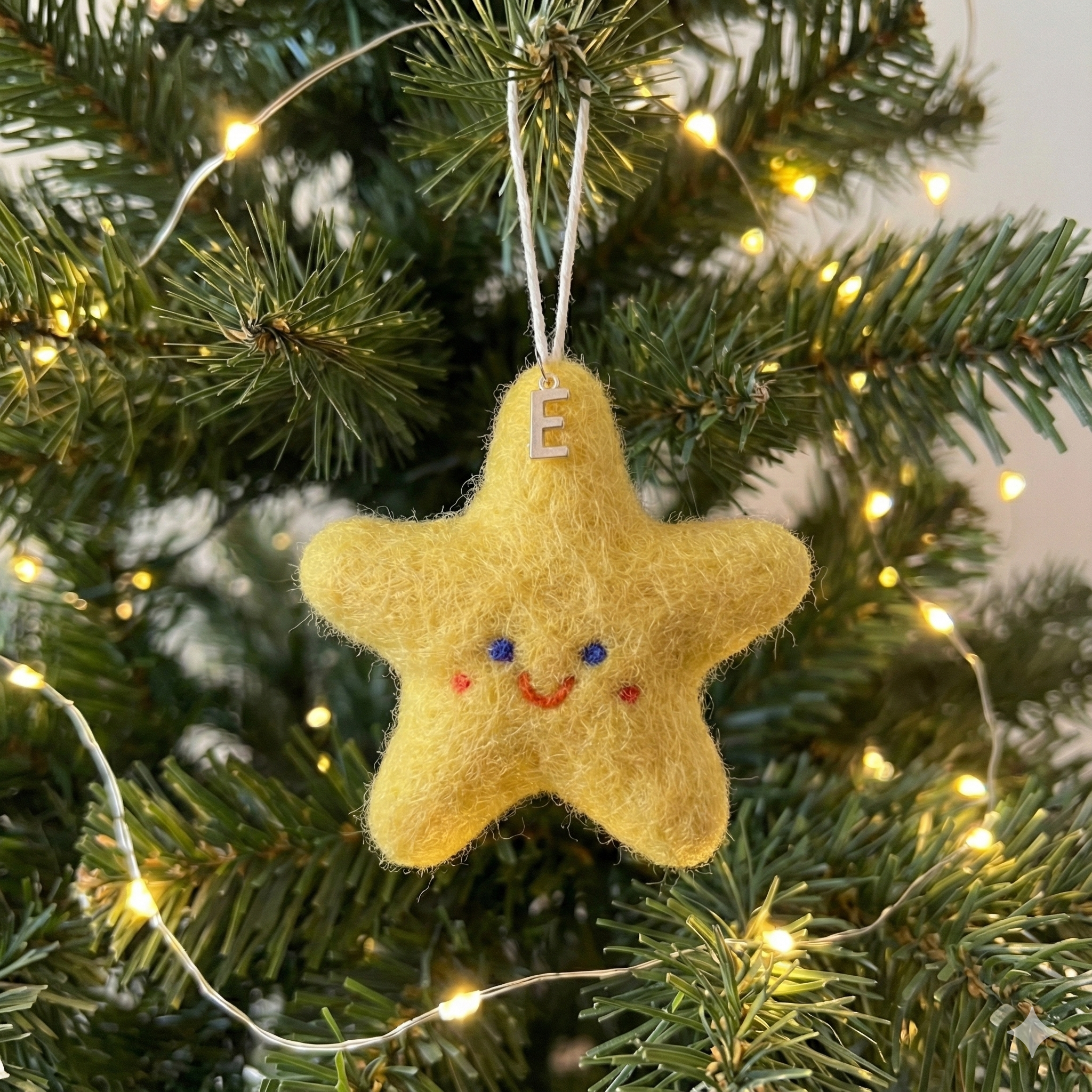 Felted Moon & Star Ornaments