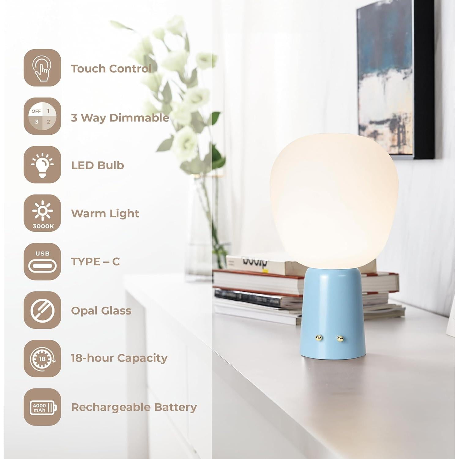 Owlpack x Si Balcon Merlot Cordless LED Table Desk Lamp Light