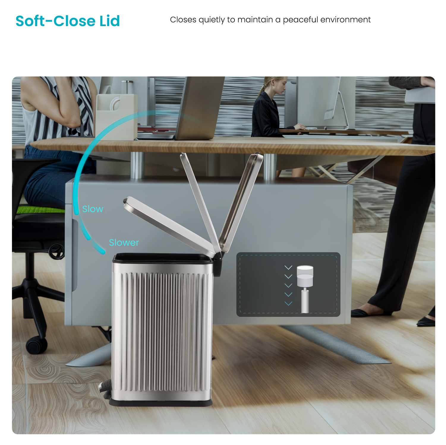 4 Gallon Kitchen Trash Can – Stainless Steel