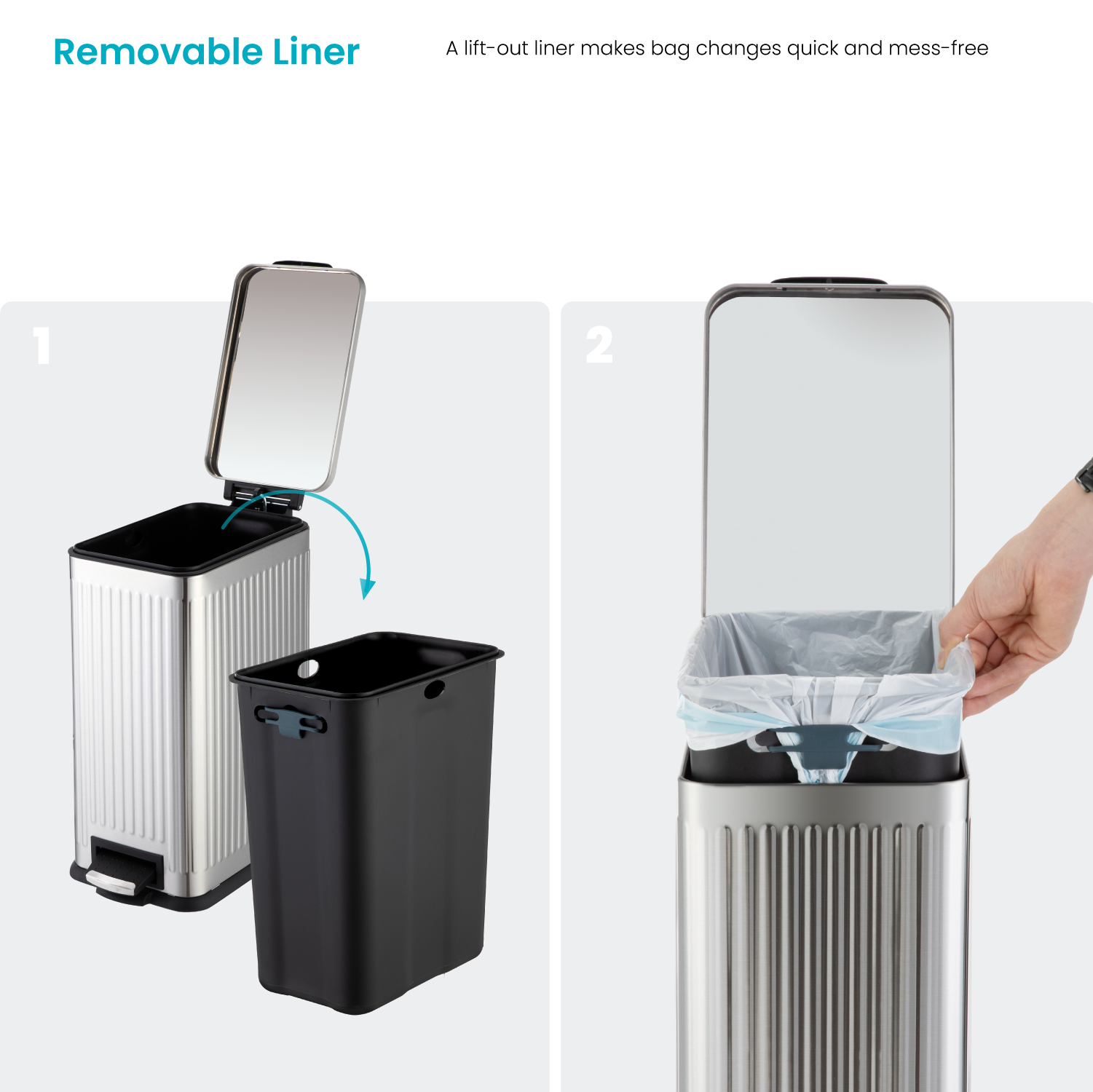 4 Gallon Kitchen Trash Can – Stainless Steel