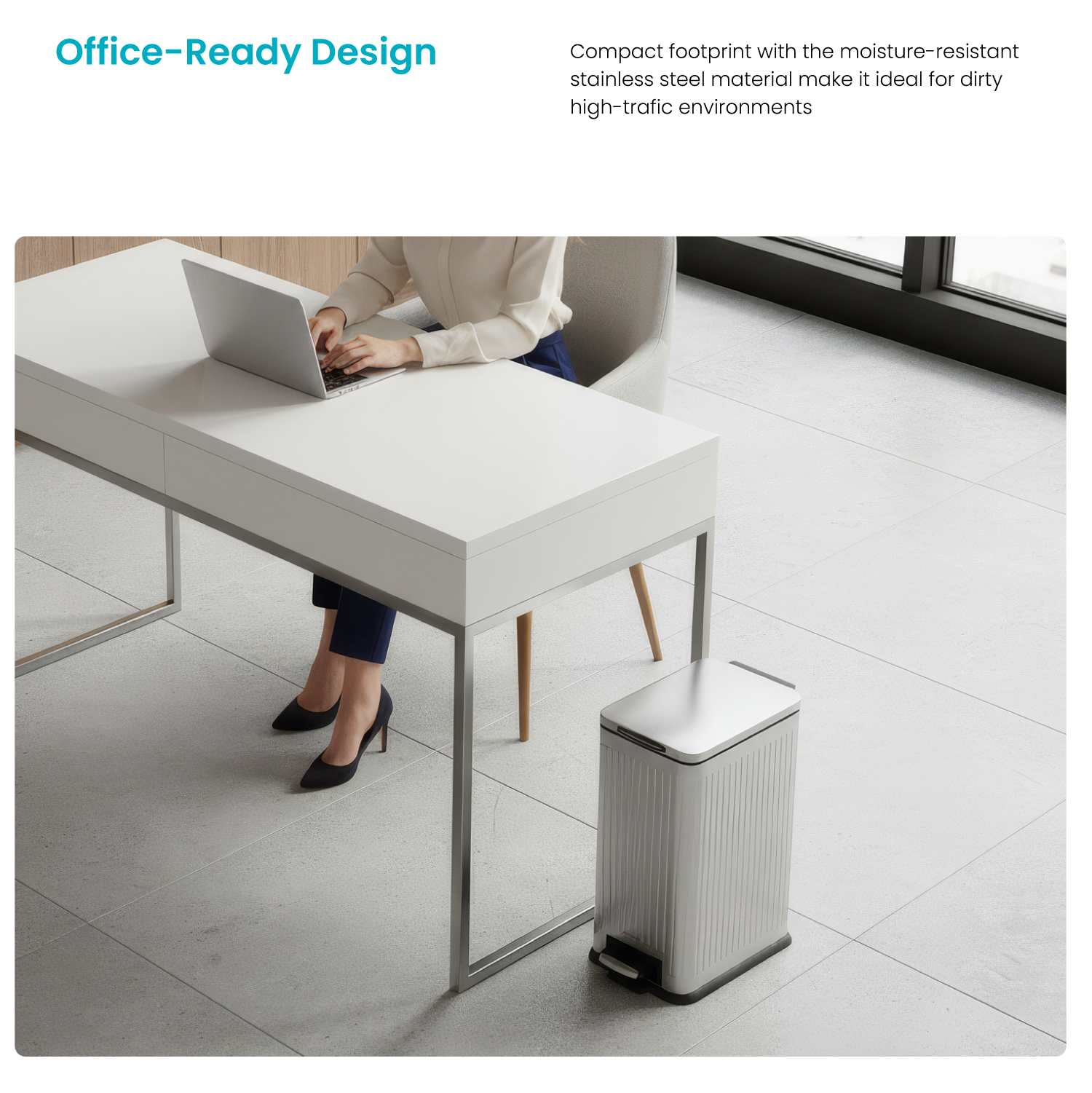 4 Gallon Kitchen Trash Can – Stainless Steel