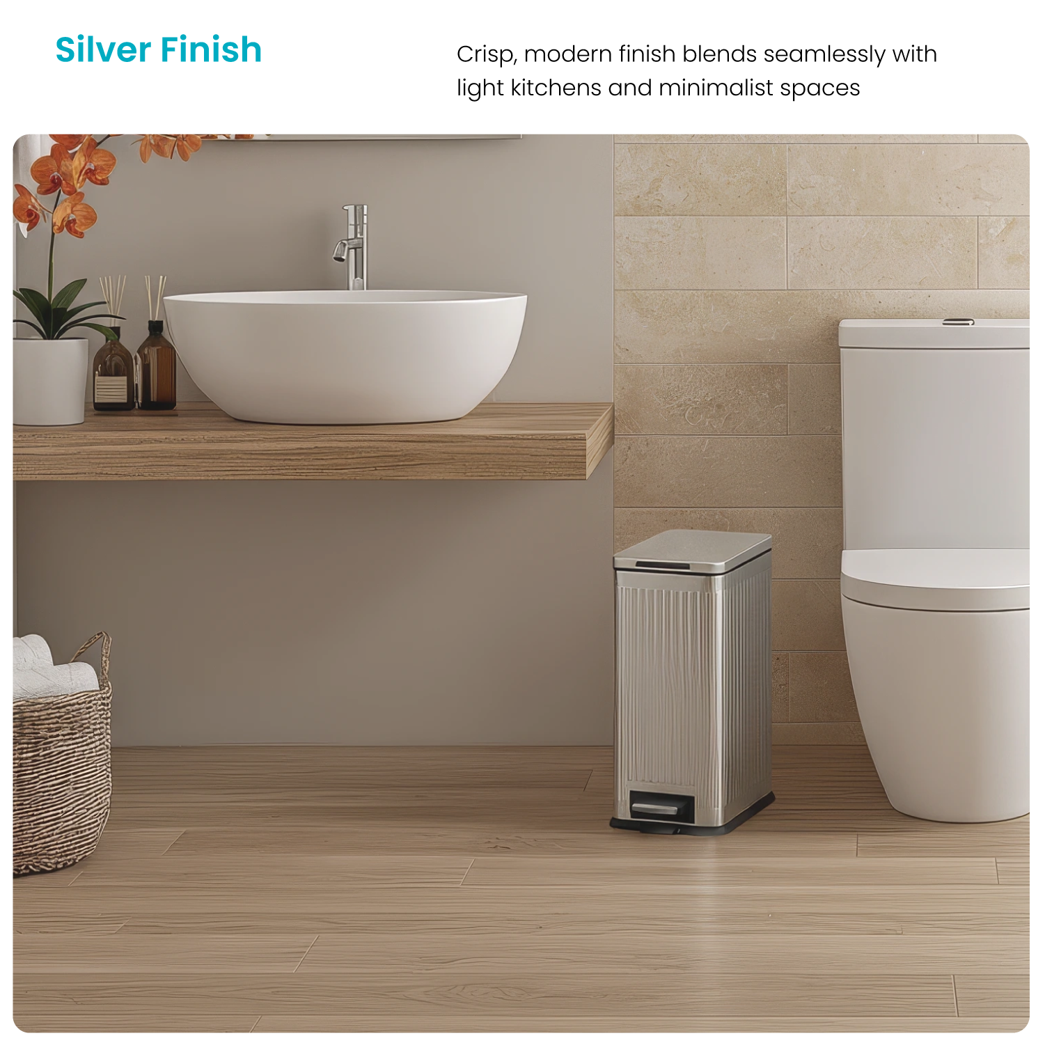 4 Gallon Kitchen Trash Can – Stainless Steel