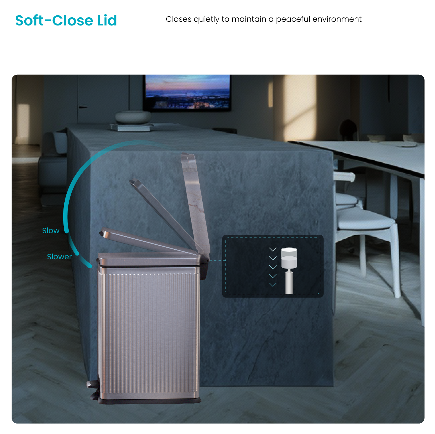 8 Gallon Kitchen Trash Can – Stainless Steel