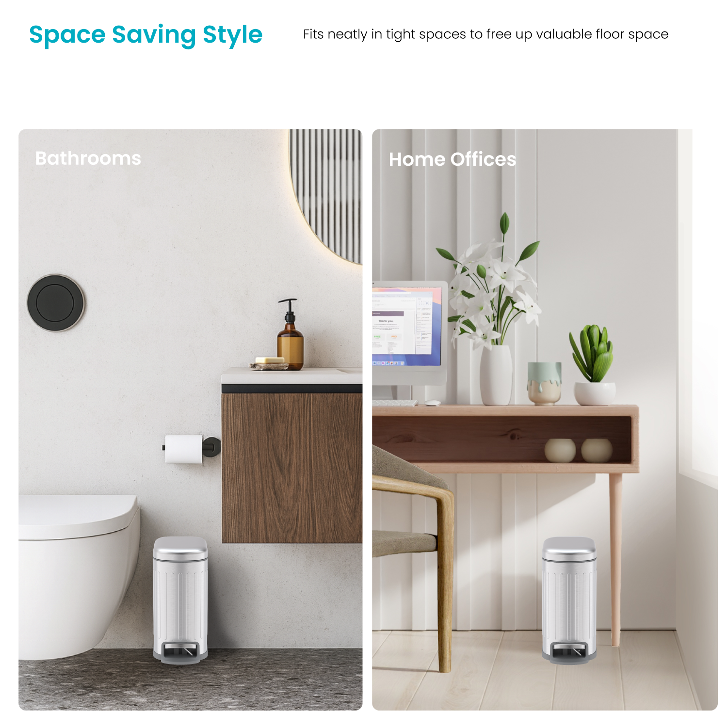 1.3 Gallon Small Trash Can – Stainless Steel