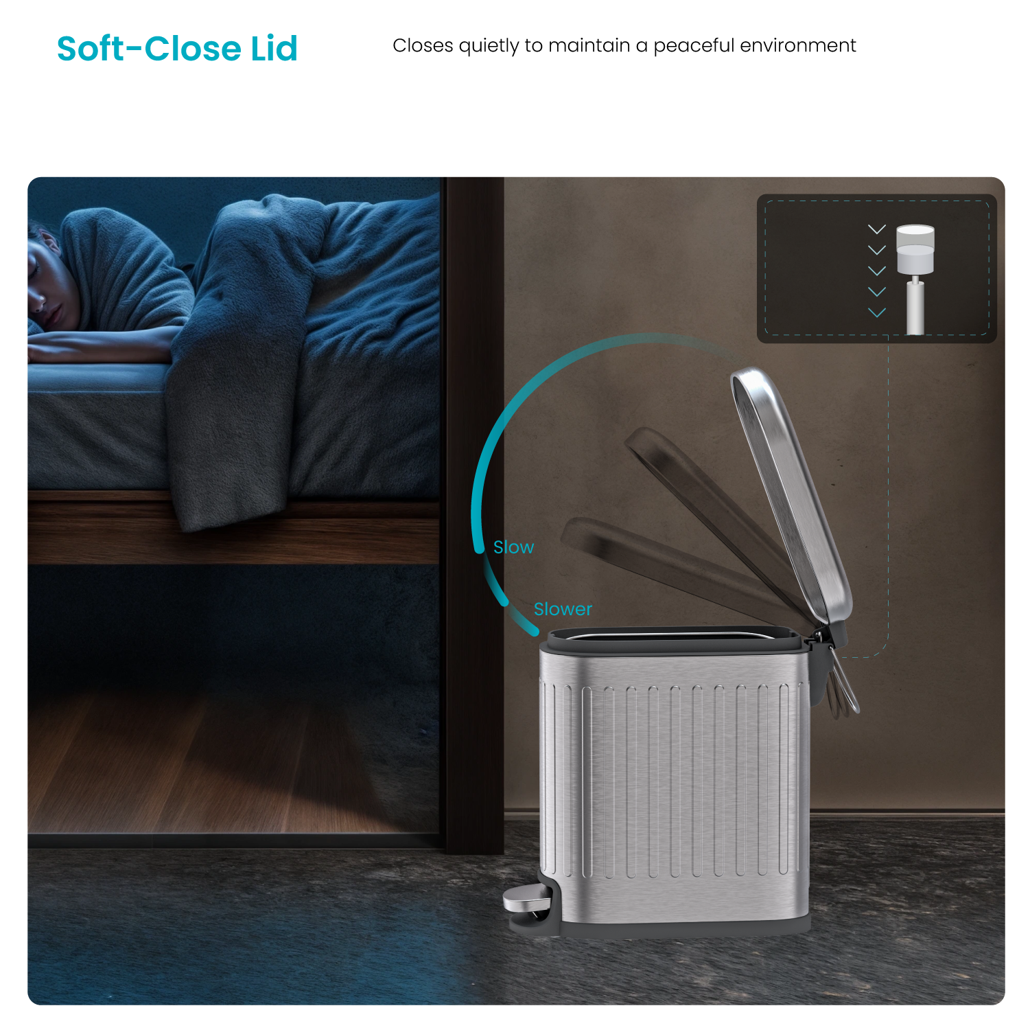 1.3 Gallon Small Trash Can – Stainless Steel