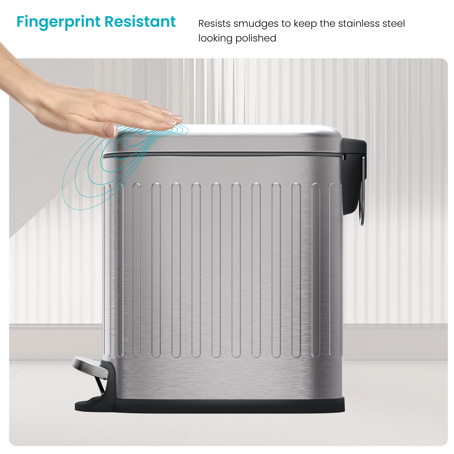 1.3 Gallon Small Trash Can – Stainless Steel