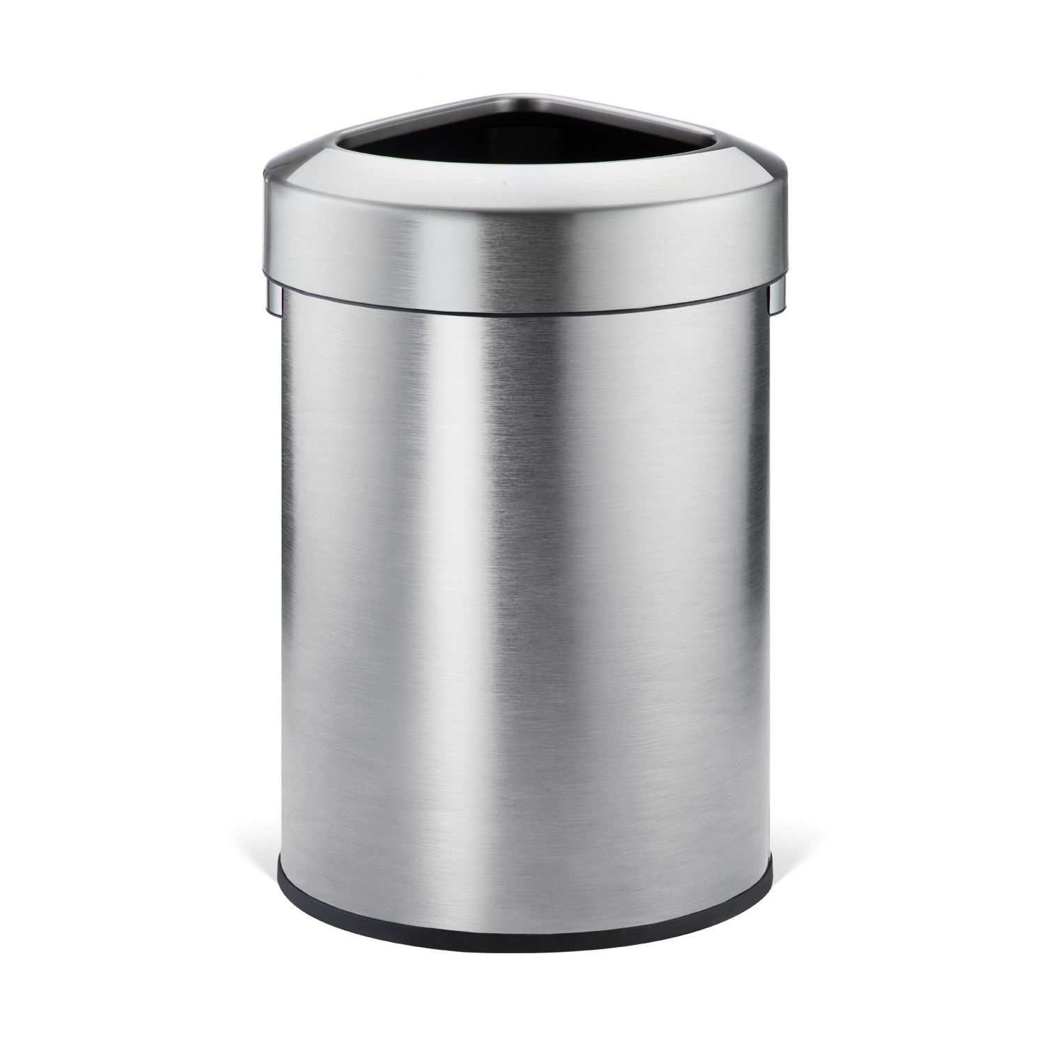 16 Gallon Corner Open Top Trash Can – Stainless Steel