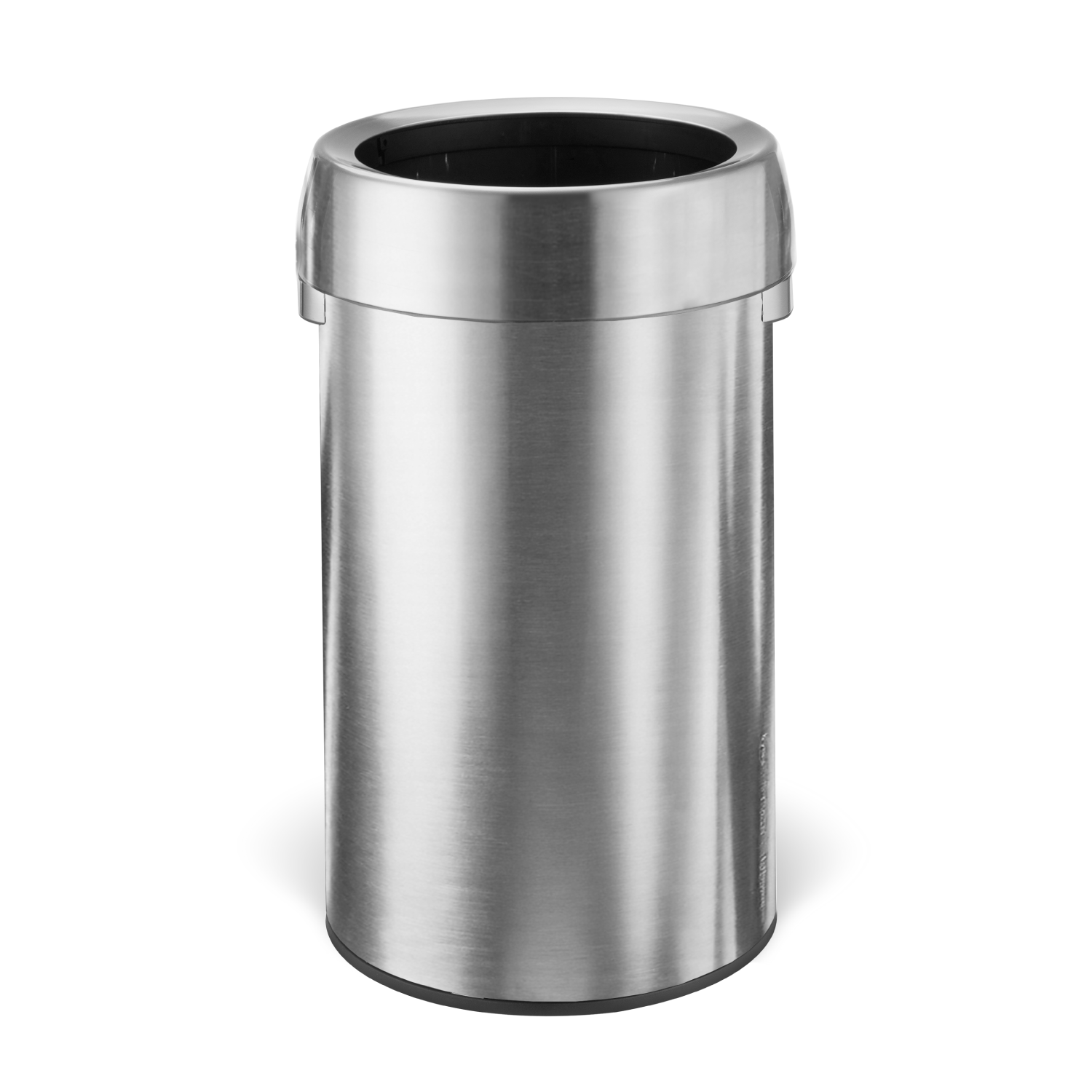 16 Gallon Round Open Top Trash Can – Stainless Steel